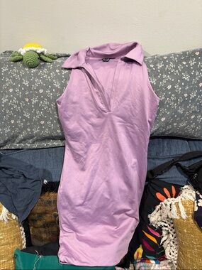 Forever 21 Lavender Sleeveless Polo-Style Tunic